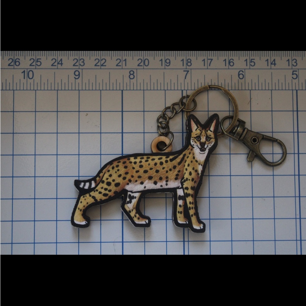 Leopard Print Cat Keychain - Picture 4 of 5